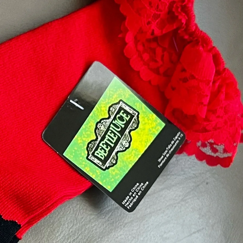 Beetlejuice Lydia Lace Crew Socks
